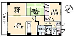 広島高速交通アストラムライン 中筋駅 徒歩9分の賃貸マンション 1階3LDKの間取り