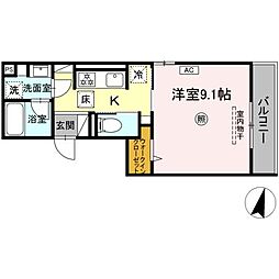 広島高速交通アストラムライン 安東駅 徒歩6分の賃貸アパート 1階1Kの間取り