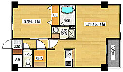 広島高速交通アストラムライン 大塚駅 徒歩10分の賃貸マンション 4階1LDKの間取り