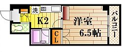 広島電鉄8系統 横川一丁目駅 徒歩8分の賃貸マンション 8階1Kの間取り