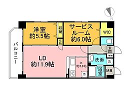 広島電鉄5系統 比治山下駅 徒歩7分の賃貸マンション 10階2LDKの間取り