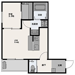 広島電鉄8系統 江波駅 徒歩17分の賃貸アパート 3階1LDKの間取り