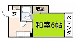 広島電鉄8系統 江波駅 徒歩15分の賃貸マンション 3階1Kの間取り
