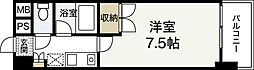 広島電鉄8系統 横川一丁目駅 徒歩5分の賃貸マンション 6階1Kの間取り