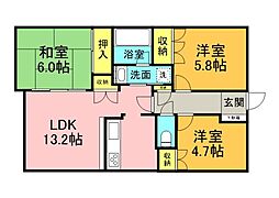 広島電鉄5系統 南区役所前駅 徒歩6分の賃貸マンション 12階3LDKの間取り