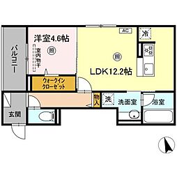 JR山陽本線 海田市駅 徒歩14分の賃貸アパート 3階1LDKの間取り