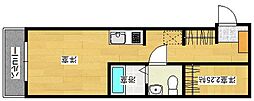 JR芸備線 戸坂駅 徒歩9分の賃貸アパート 1階ワンルームの間取り