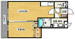 JR可部線 緑井駅 徒歩4分の賃貸アパート 2階1LDKの間取り