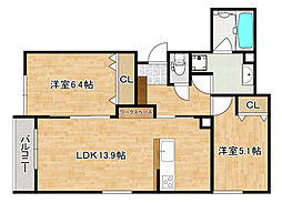 間取図画像 2LDK