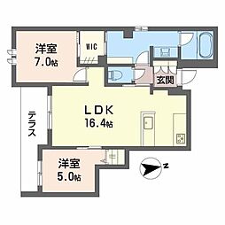 セ・メルヴェイユ 2LDKの間取図画像