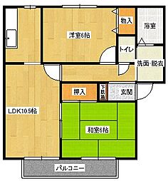 ウィンディア古林 2LDKの間取図画像