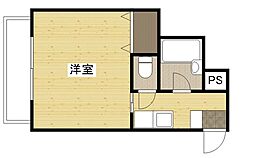 比治山エコテラス 1Kの間取図画像