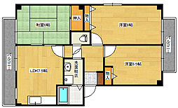 JR芸備線 中深川駅 5.5kmの賃貸アパート 3階3DKの間取り