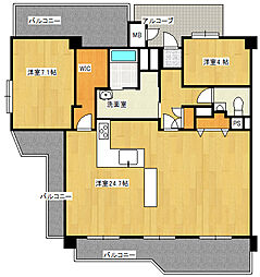 広島電鉄2系統 広電西広島(己斐)駅 徒歩3分の賃貸マンション 13階1SLDKの間取り