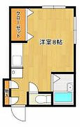 JR山陽本線 向洋駅 徒歩2分の賃貸マンション 3階ワンルームの間取り