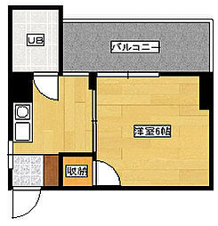 広島電鉄5系統 比治山橋駅 徒歩12分の賃貸マンション 4階1Kの間取り