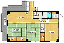 広島電鉄宮島線 高須駅 徒歩8分の賃貸マンション 3階3LDKの間取り