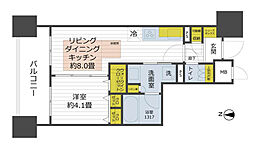 プレミスト堺筋本町ラディーナ 1LDKの間取り