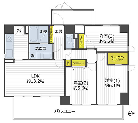 3LDK 間取り