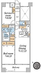 レーベンハイム板橋フィーリア 1SLDKの間取り