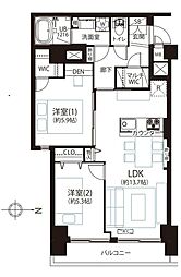 方南ファミリーコーポ 2LDKの間取図画像