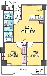 朝日江戸川橋マンション 2LDKの間取図画像