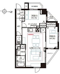 グローリオ高円寺 2LDKの間取図画像