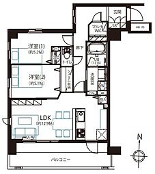ライオンズシティ中野 2LDKの間取図画像
