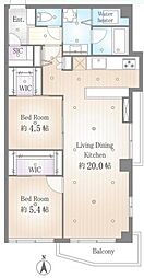 ライオンズマンション文京第2 2LDKの間取図画像