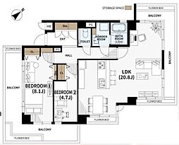 ベルテ西荻窪 2LDKの間取図画像