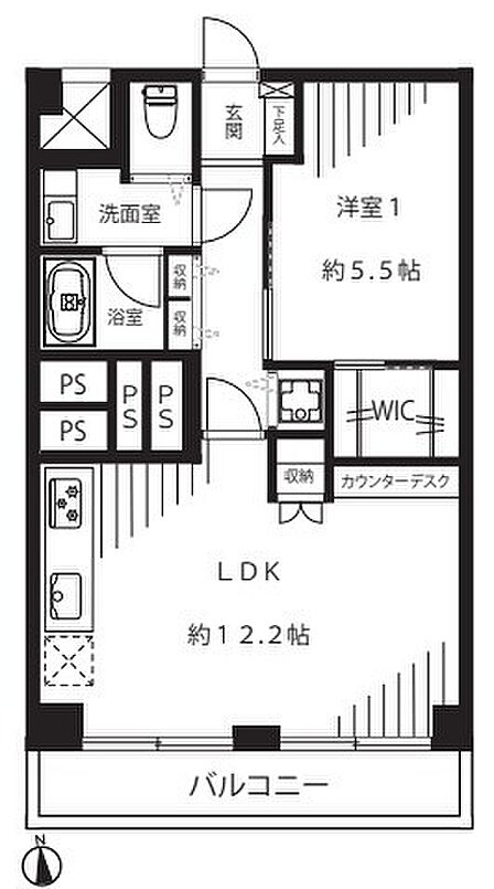 1LDK 間取り