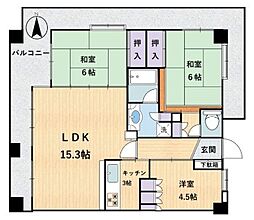 藤和シティホームズ中野江古田 3LDKの間取図画像