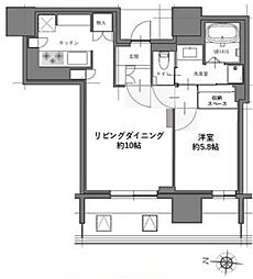 プレミスト新宿山吹 1LDKの間取図画像