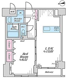 ヴェルティ中野 2LDKの間取図画像