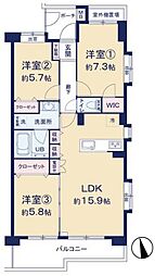 レーベンハイム光が丘弐番館 3LDKの間取図画像