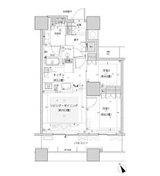 ザ・パークハウス西新宿タワー60 2LDKの間取図画像
