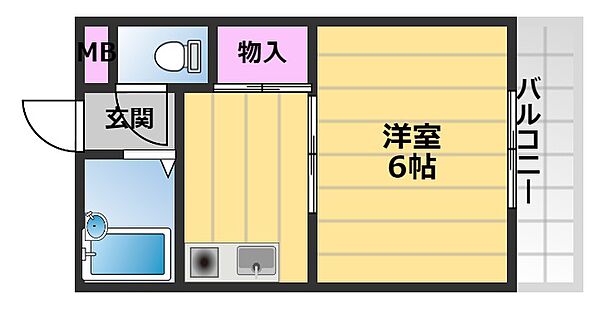 南風マンション 505｜大阪府堺市北区百舌鳥梅北町5丁(賃貸マンション1K・5階・20.00㎡)の写真 その2