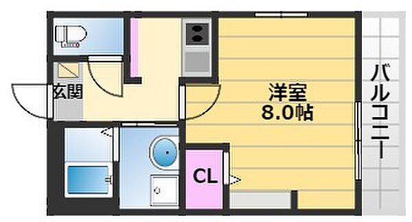 エヌエムキャトフヴァントワ 1FD｜大阪府堺市西区鳳北町8丁(賃貸マンション1K・1階・26.13㎡)の写真 その2