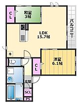 Clashist UMEKITA 302 ｜ 大阪府堺市北区百舌鳥梅北町5丁446（賃貸アパート2LDK・3階・57.26㎡） その2