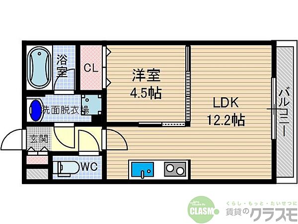 大阪府茨木市上穂積3丁目(賃貸マンション1LDK・2階・38.34㎡)の写真 その2