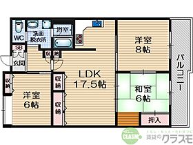 大阪府茨木市真砂2丁目（賃貸マンション3LDK・4階・85.52㎡） その2