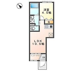 フォレストヴィラ千里イースト 2階1LDKの間取り