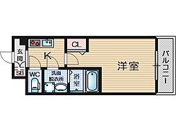 SOLASIAresidence千里丘 5階1Kの間取り