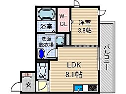 ブランシェトワ 4階1LDKの間取り