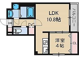ヴァーダントM 1階1LDKの間取り