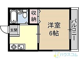 ピット・イン・稲葉 1Kの間取図画像