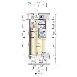 ソルテラスOSAKA千里丘駅前 1Kの間取図画像