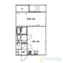 摂津市正雀3丁目アパート 1LDKの間取図画像