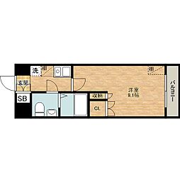 ヴィラ・フェザント 1Kの間取図画像