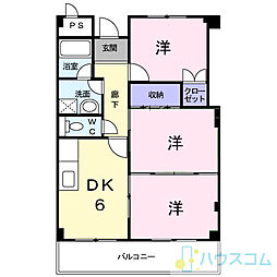 エクセル樋下 3DKの間取図画像